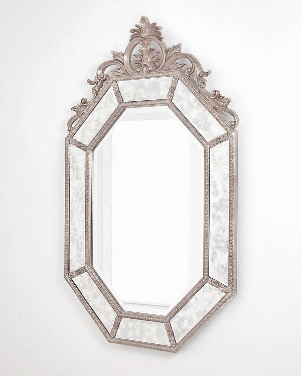 Зеркало в серебряной раме Лидс Louvre Home LHDWM126ZYH-AS