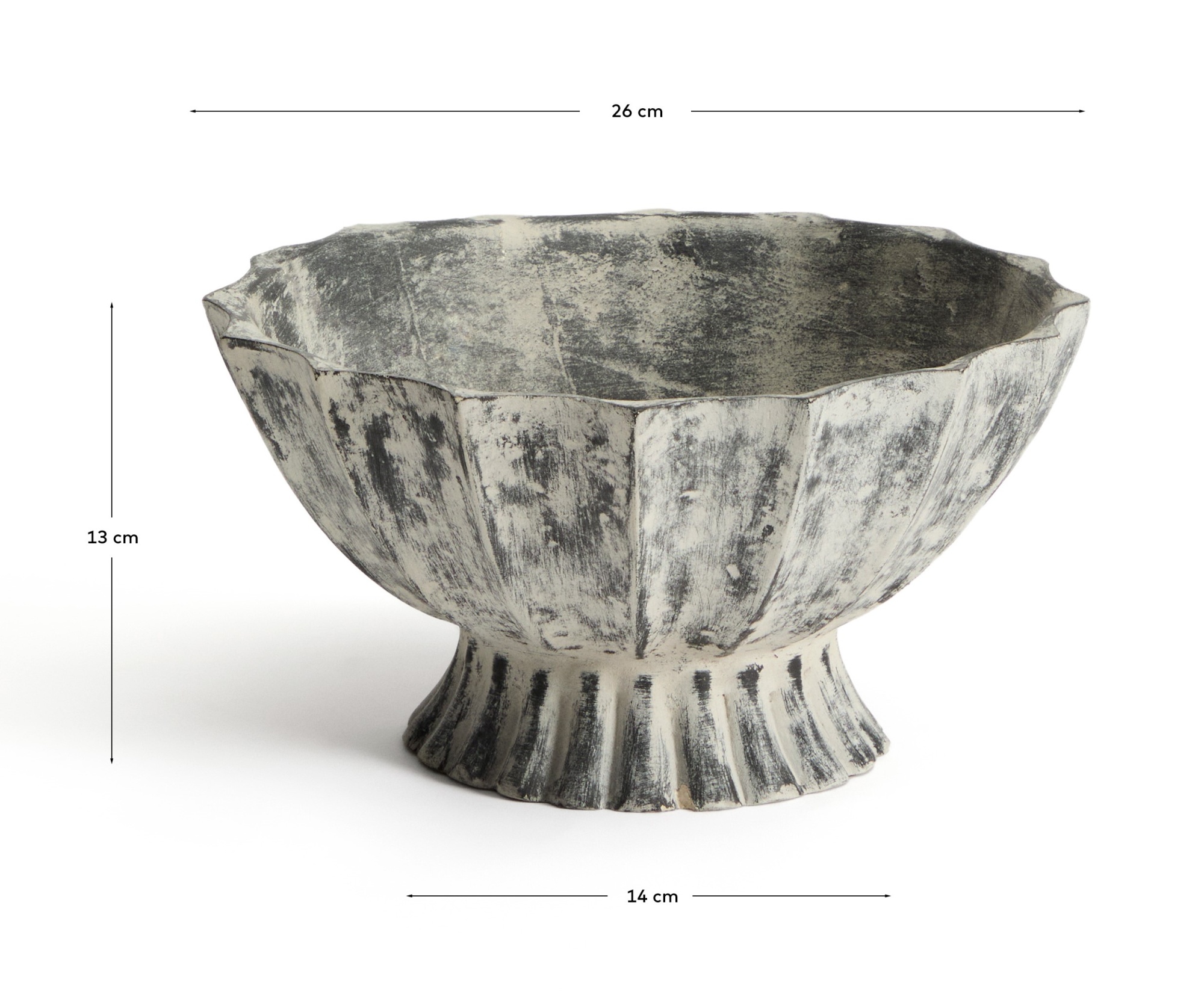 Ваза Valura из папье-маше серая Ø 26 см La Forma (ex Julia Grup)