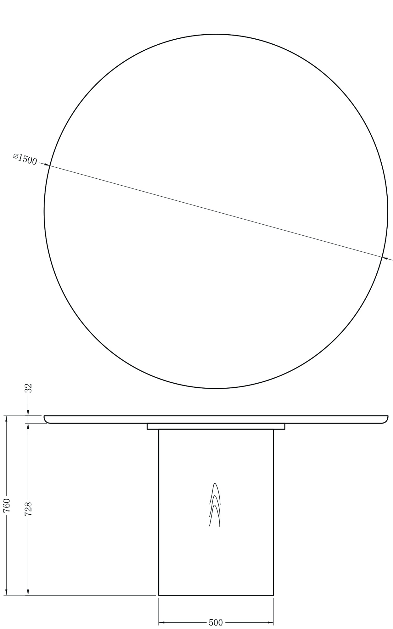 Стол обеденный круглый каменная столешница Garda Decor KFG205