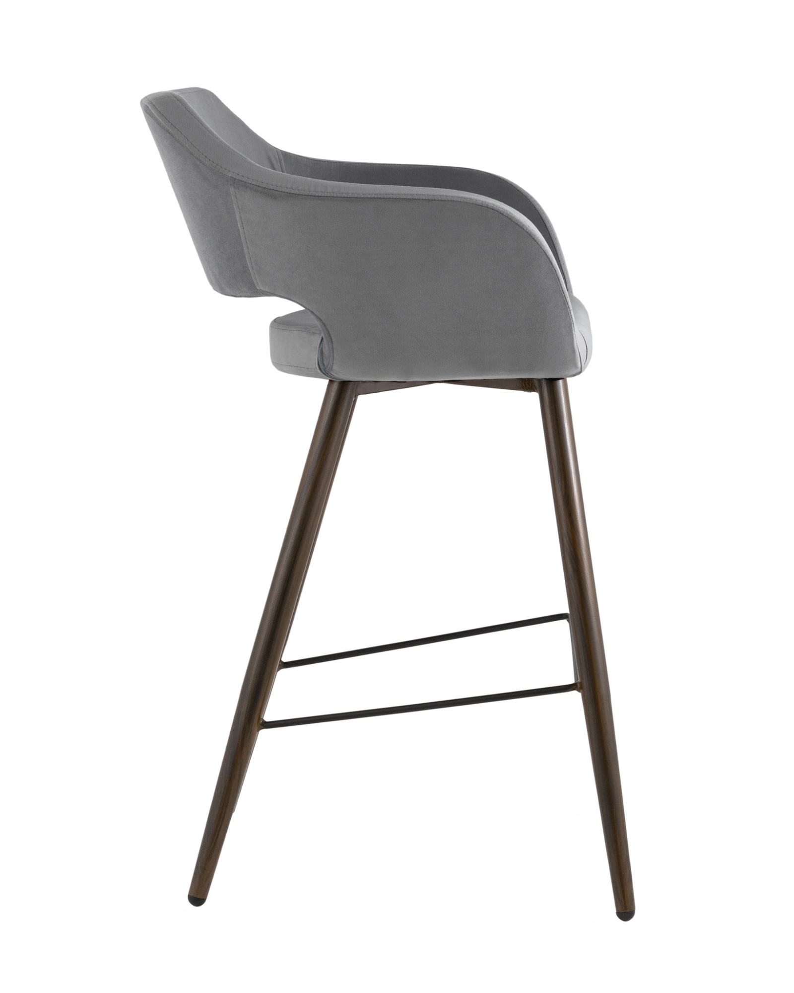 Стул барный Саймон велюр тёмно-серый Stool Group