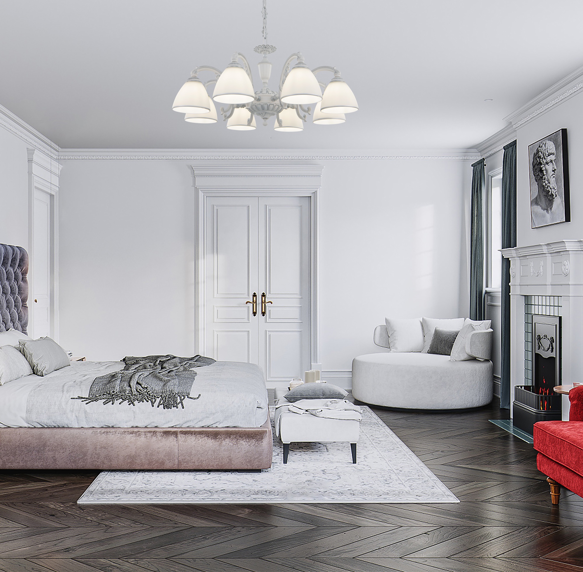 Люстра с плафонами 341837/8 WT+SL Arte Milano