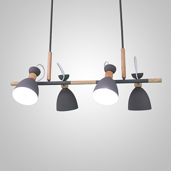 Подвесной реечный светильник TRIF WOOD LONG Grey by ImperiumLoft
