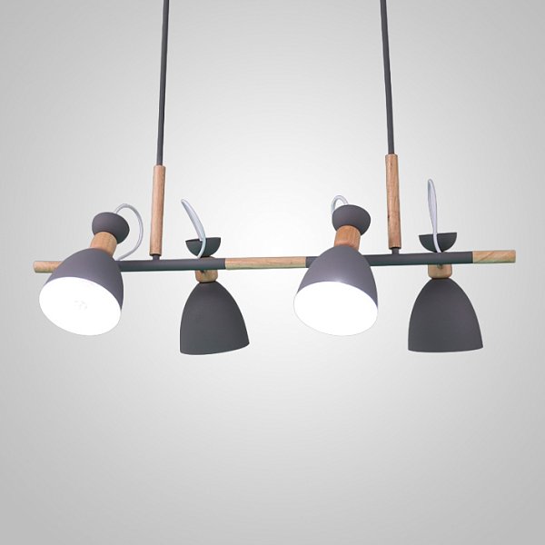 Подвесной реечный светильник TRIF WOOD LONG Grey by ImperiumLoft