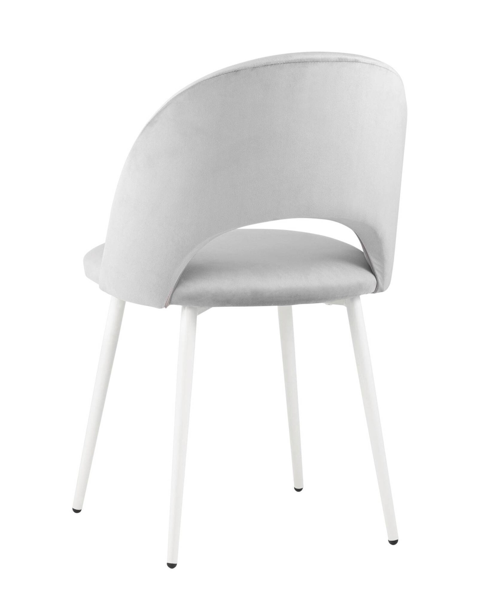 Стул Меган велюр светло-серый белые ножки Stool Group