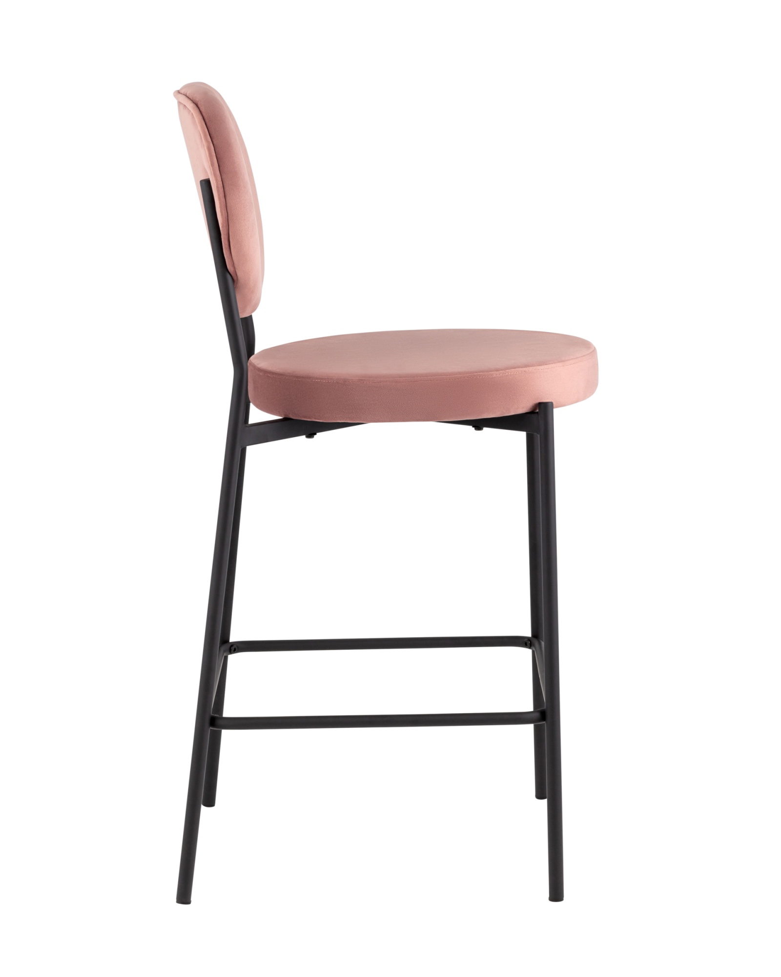 Стул полубарный Барбара NEW велюр пыльно-розовый Stool Group