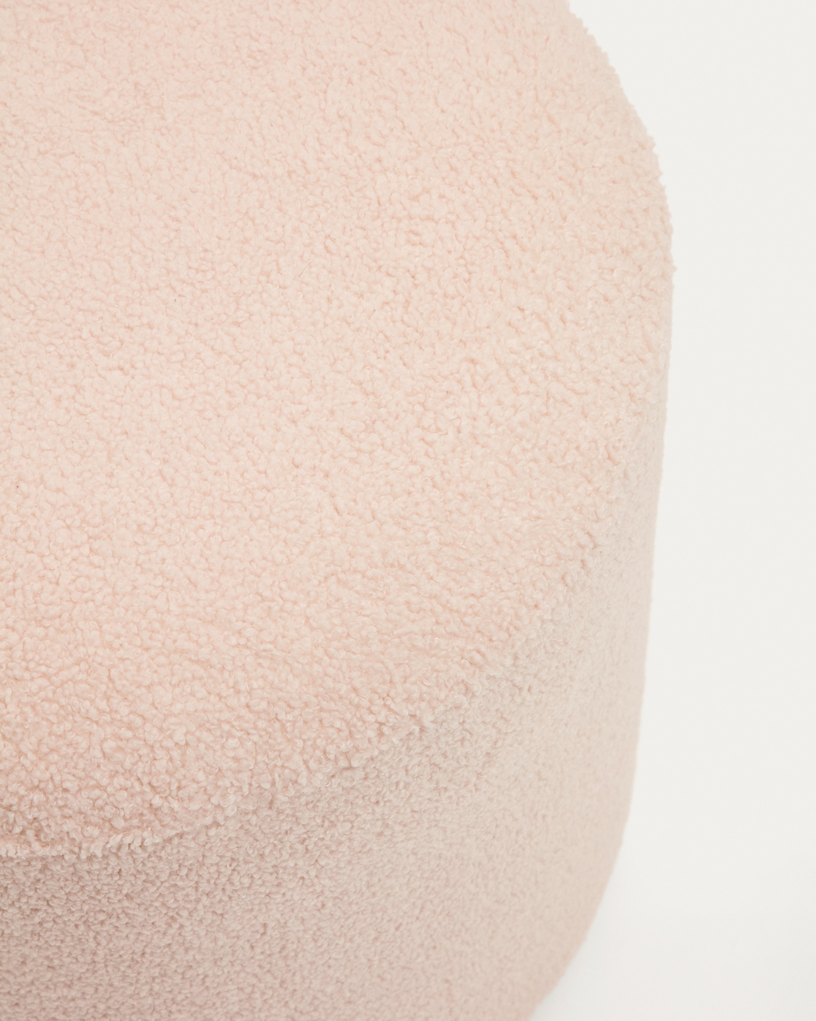 Kaeli Пуф для ног со съемным чехлом из розового букле Ø 43 La Forma (ex Julia Grup)