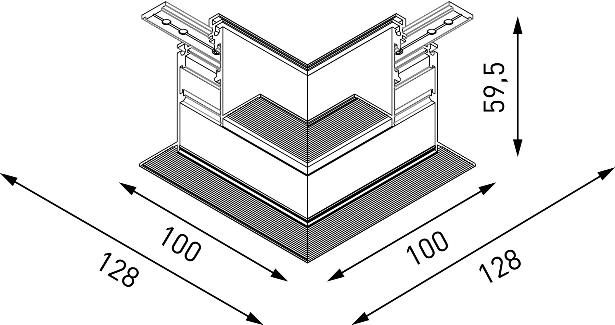Коннектор угловой для встраиваемого шинопровода Lumker SY-LINK-CNLV-T2-WH