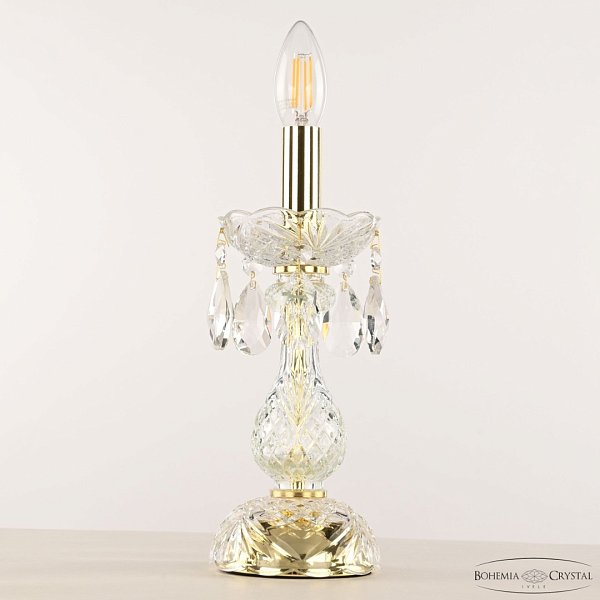 Настольная лампа с хрустальными подвесками 101L/1-27 G Bohemia Ivele Crystal