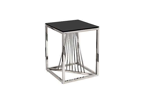 Столик журнальный черное стекло/серебро Garda Decor 13RXET8083M-SILVER