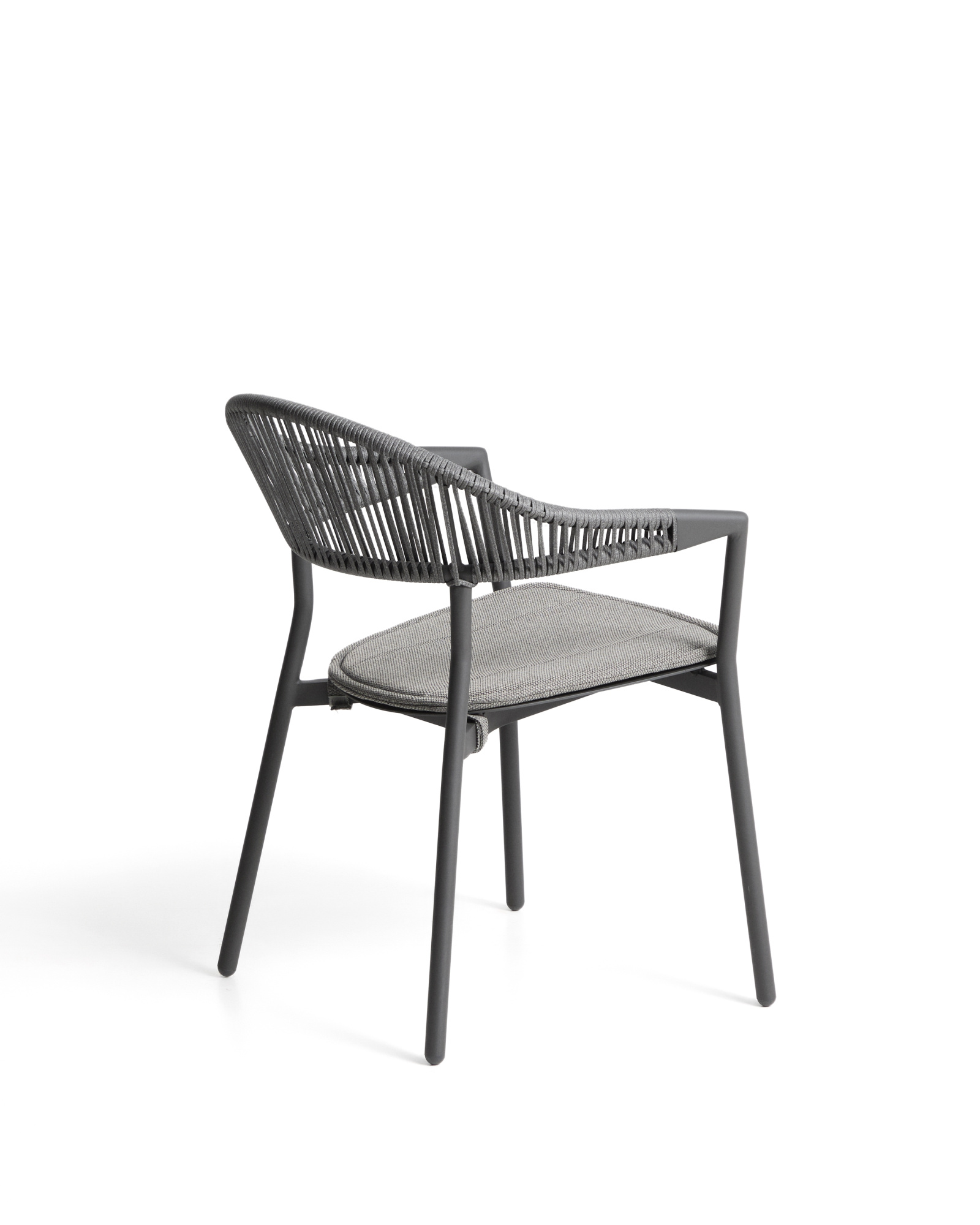 Уличный стул Alimia из графитового алюминия с серой веревкой La Forma 482576