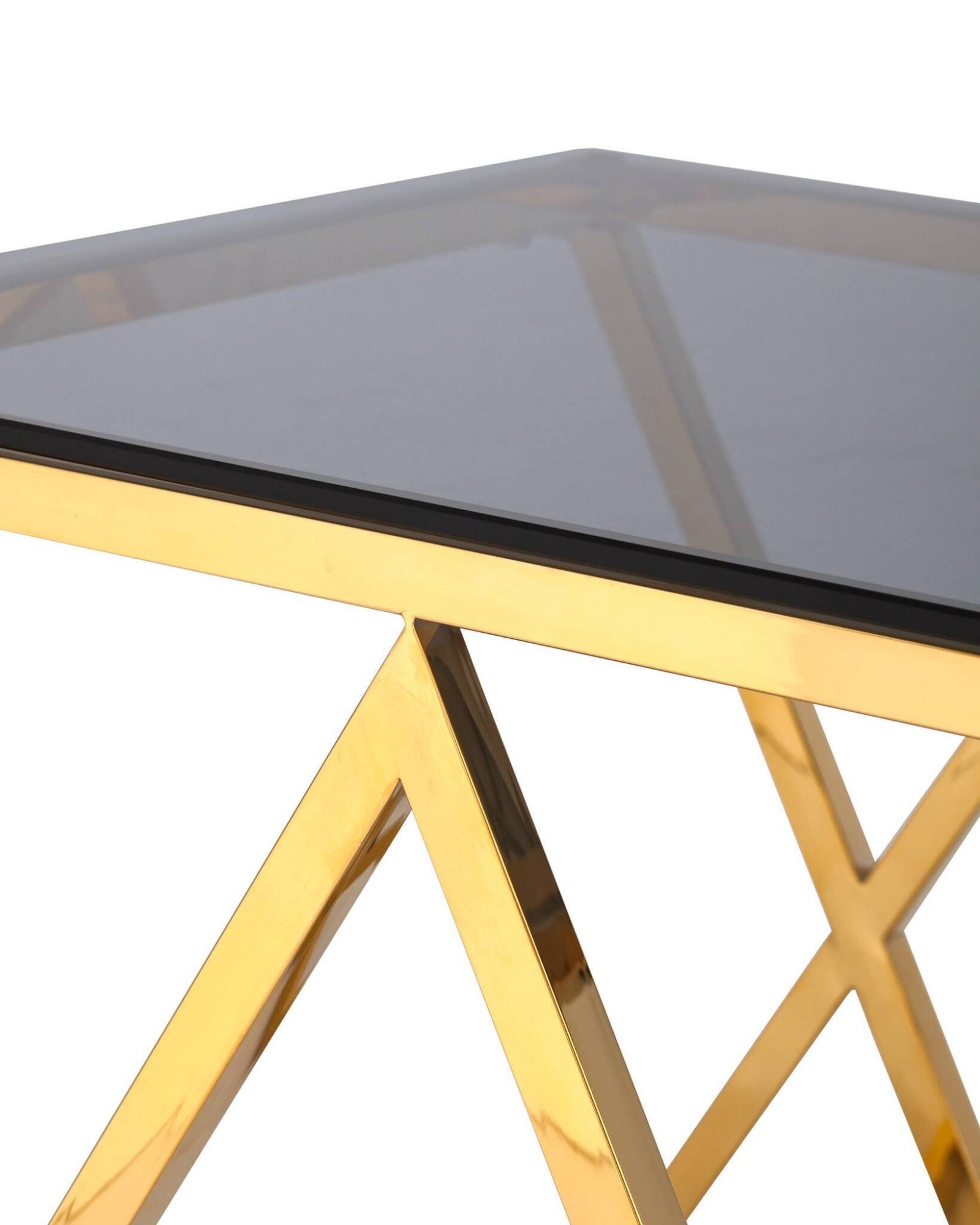 Журнальный стол 55*55 ИНСИГНИЯ золото стекло smoke Stool Group