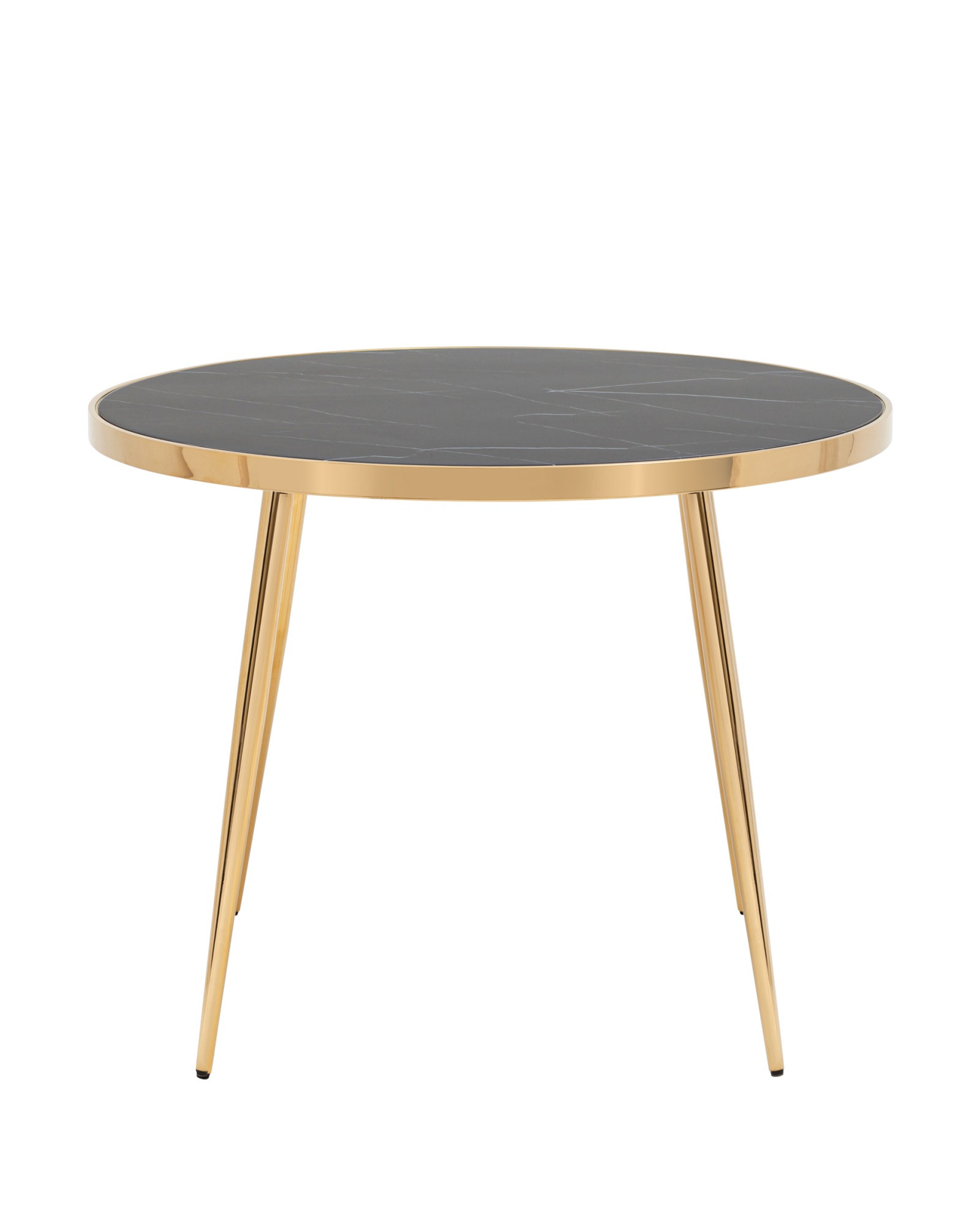 Стол обеденный Гелиос 100*100 стекло черный мрамор сталь золото Stool Group