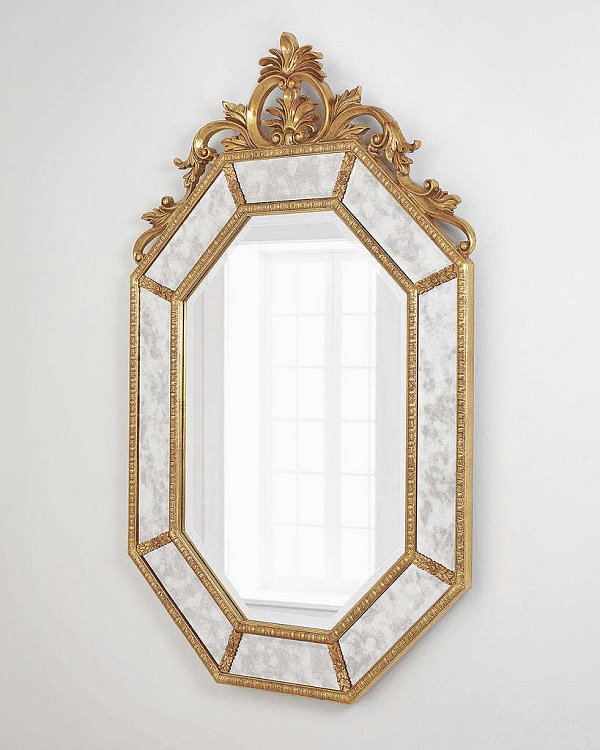 Зеркало в золотой раме Лидс Louvre Home LHDWM126ZYH-AG
