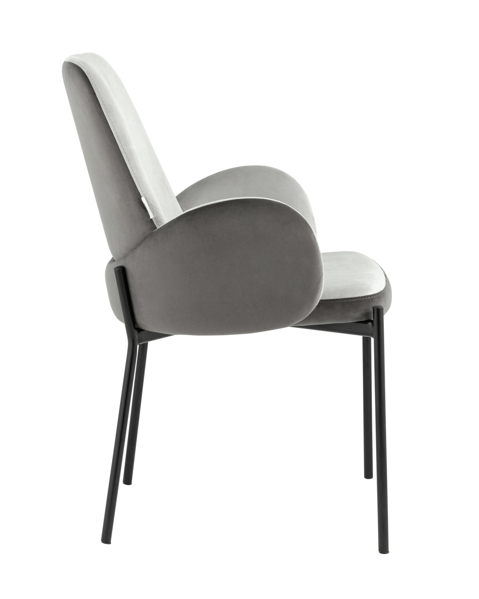 Стул Дивора велюр светло-серый с темно-серой спинкой Stool Group