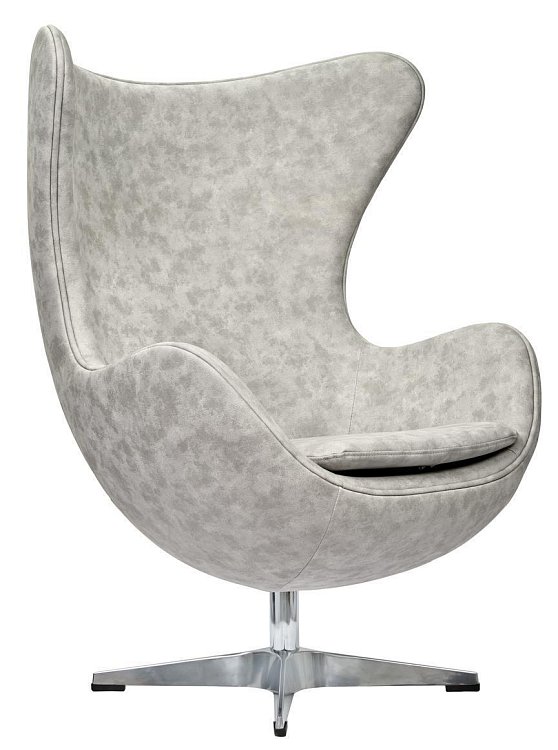 Кресло EGG CHAIR светло-серый матовый с эффектом состаренная кожа Bradex Home FR 0254
