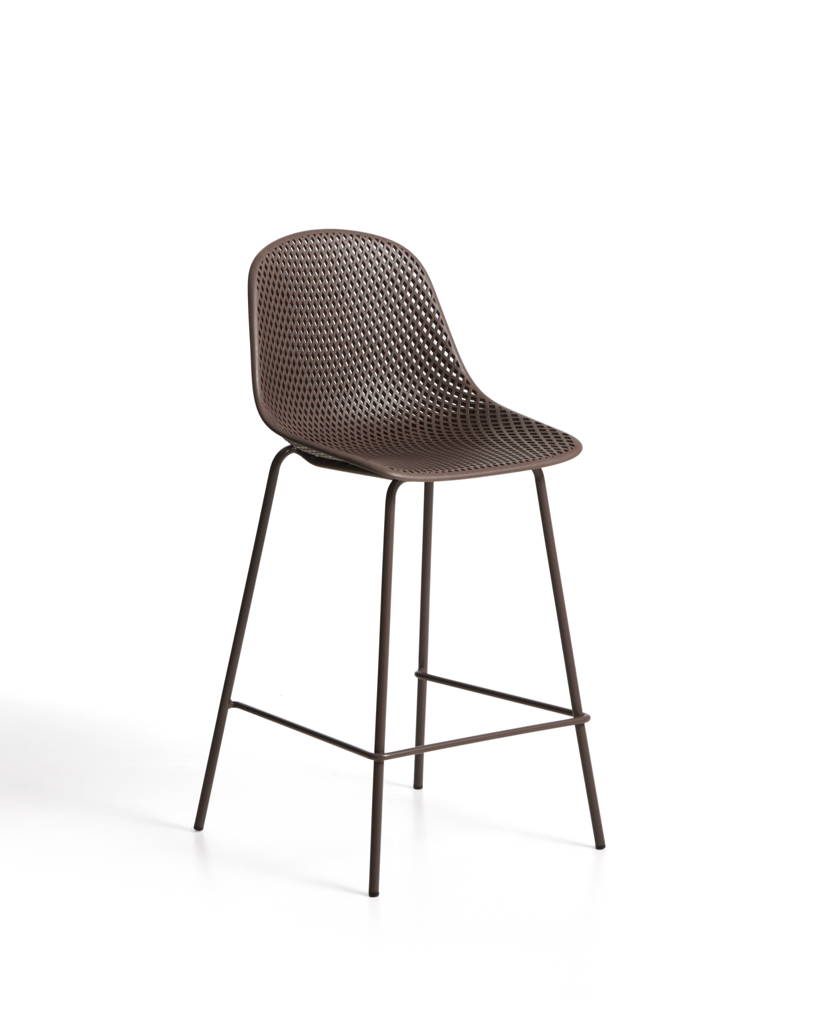 Уличный полубарный стул Quinby из коричневой стали и пластика 65 см La Forma 482331