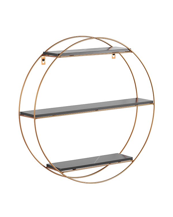 Полка Luna золотая черный мрамор Stool Group