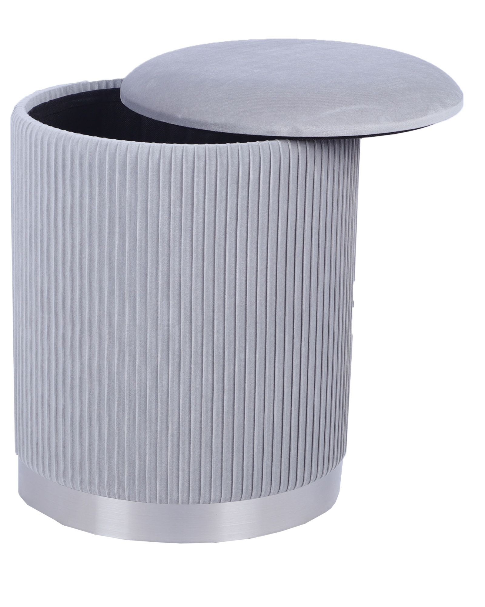 Пуф Шарлотта с ящиком серебро велюр серебристый Stool Group
