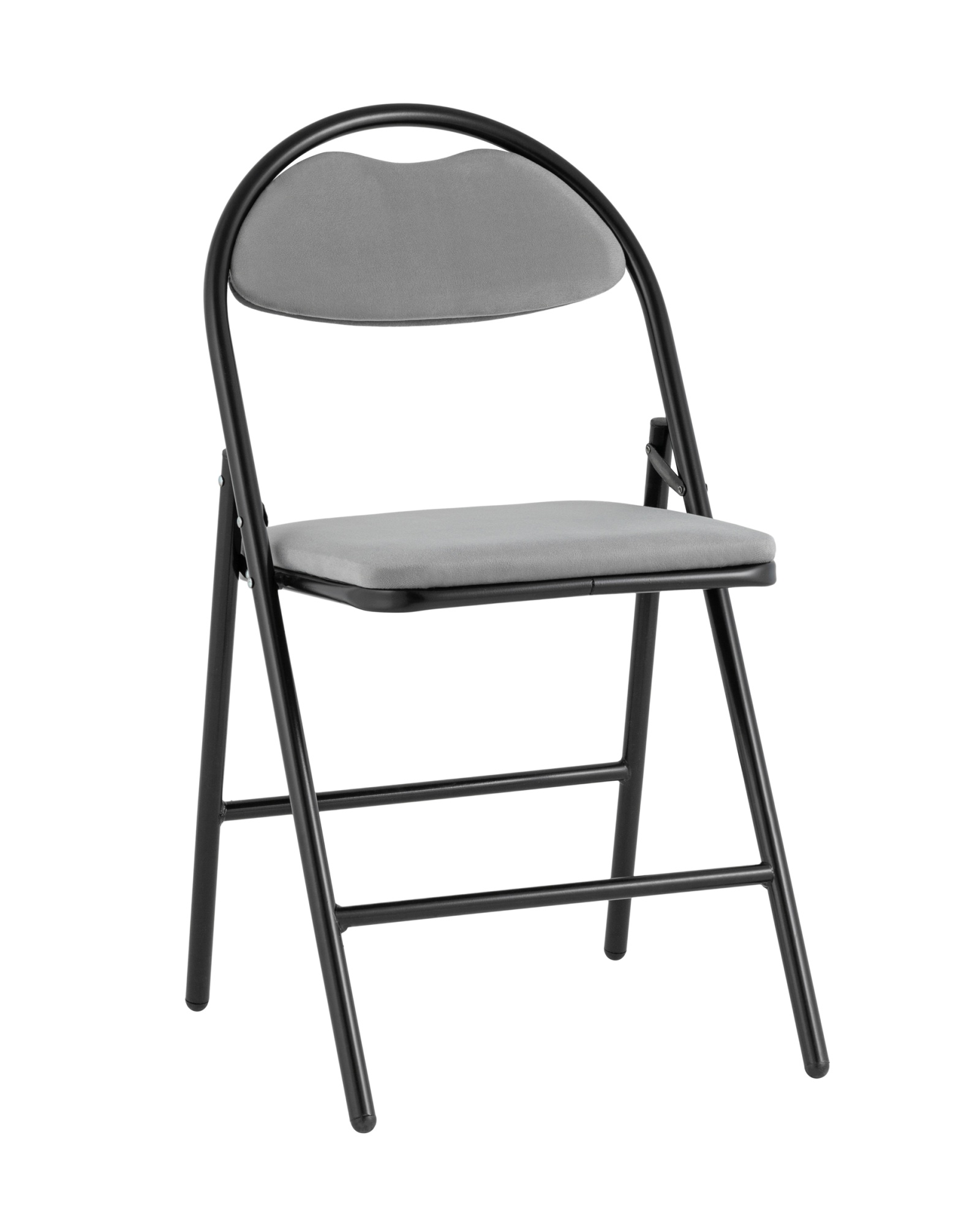 Стул складной Hagen велюр серый каркас черный Stool Group