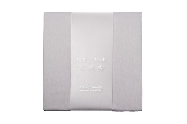 Простыня сатиновая на резинке 90х200х22см жемчужная Garda Decor 107TD-DP010G -PROS RES ZHE