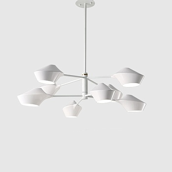Люстра на штанге LANT D95 8 lamps White by ImperiumLoft