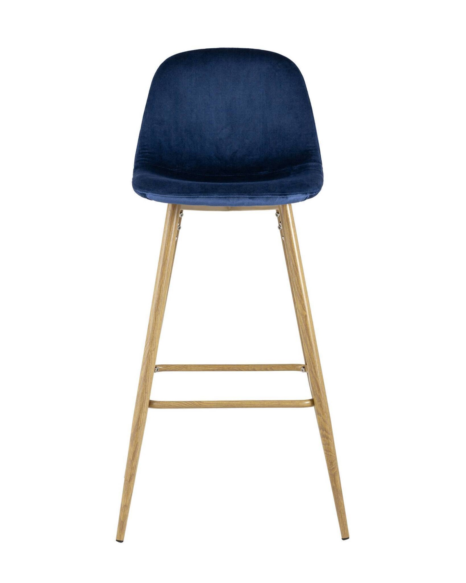 Стул барный Валенсия велюр синий ножки цвет дерево Stool Group
