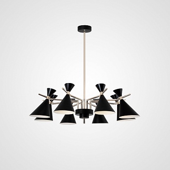 Люстра на штанге FRANKA D100 8 lamps Black by ImperiumLoft