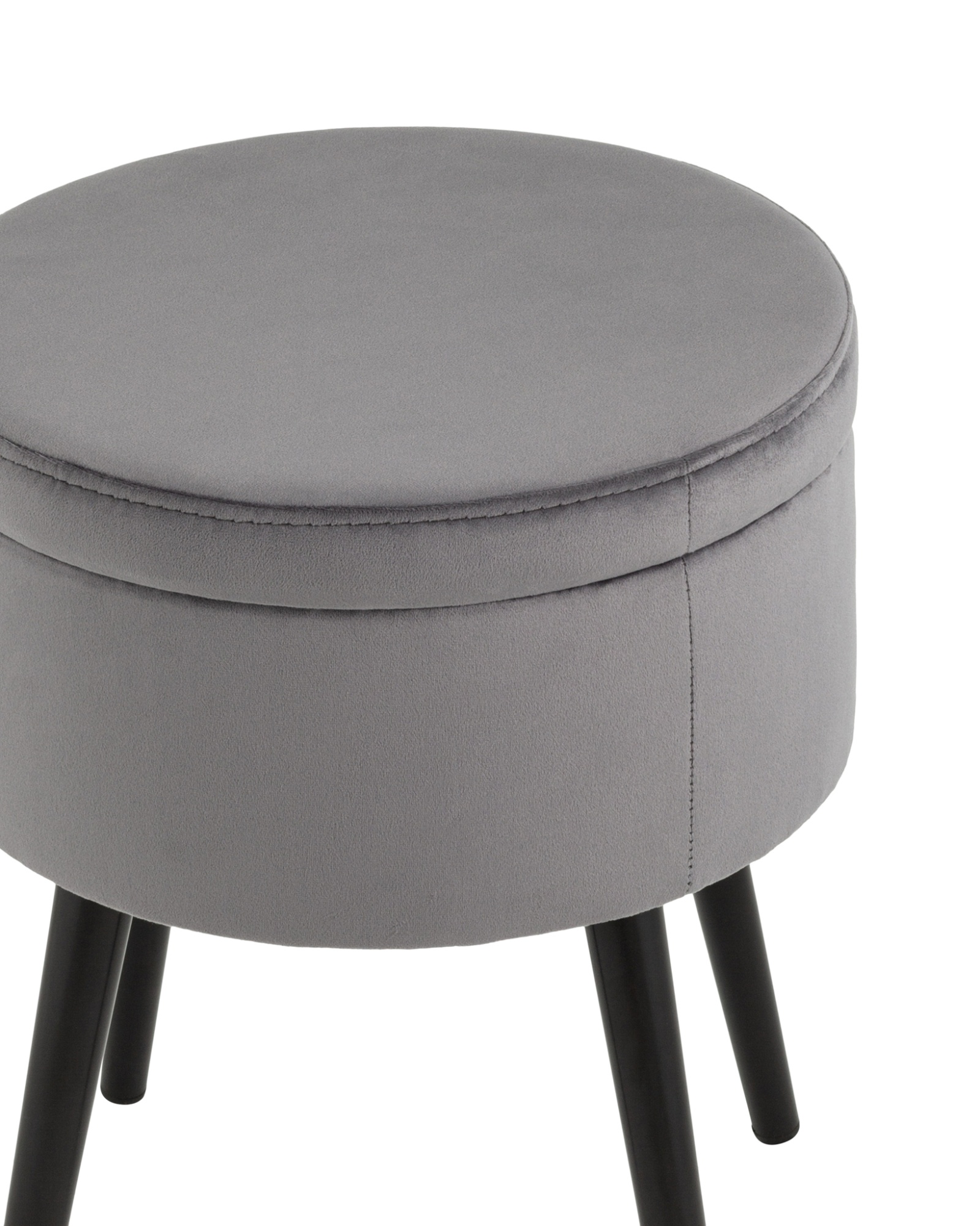 Пуф Клайс с ящиком велюр серый Stool Group