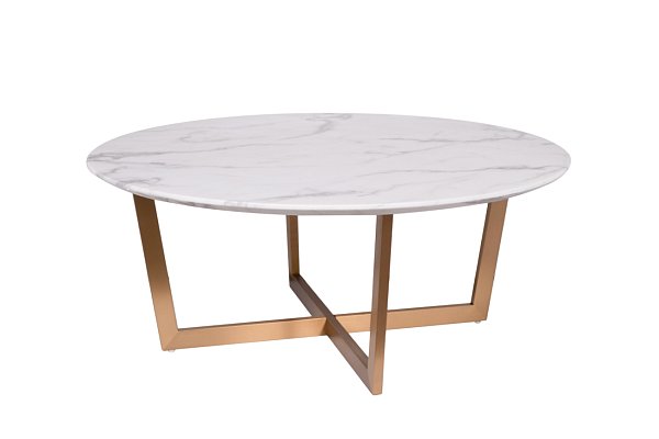 Стол журнальный круглый (искусственный мрамор) Garda Decor 33FS-CT2029-BBS