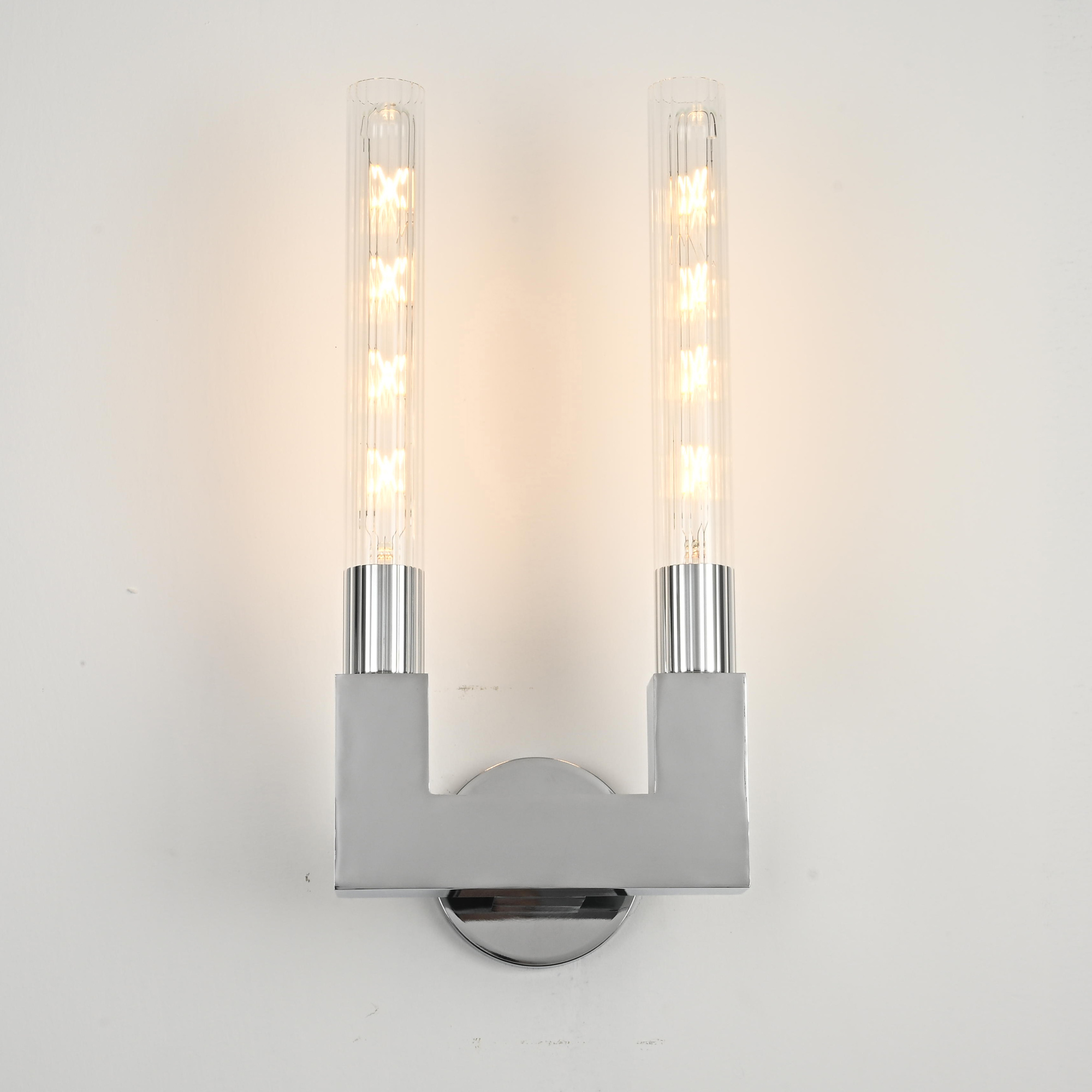 Бра Rh Cannelle Wall Lamp Double Sconces Chrome By Imperiumloft