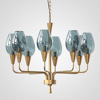 Подвесная дизайнерская люстра Viola 8 Синий by ImperiumLoft