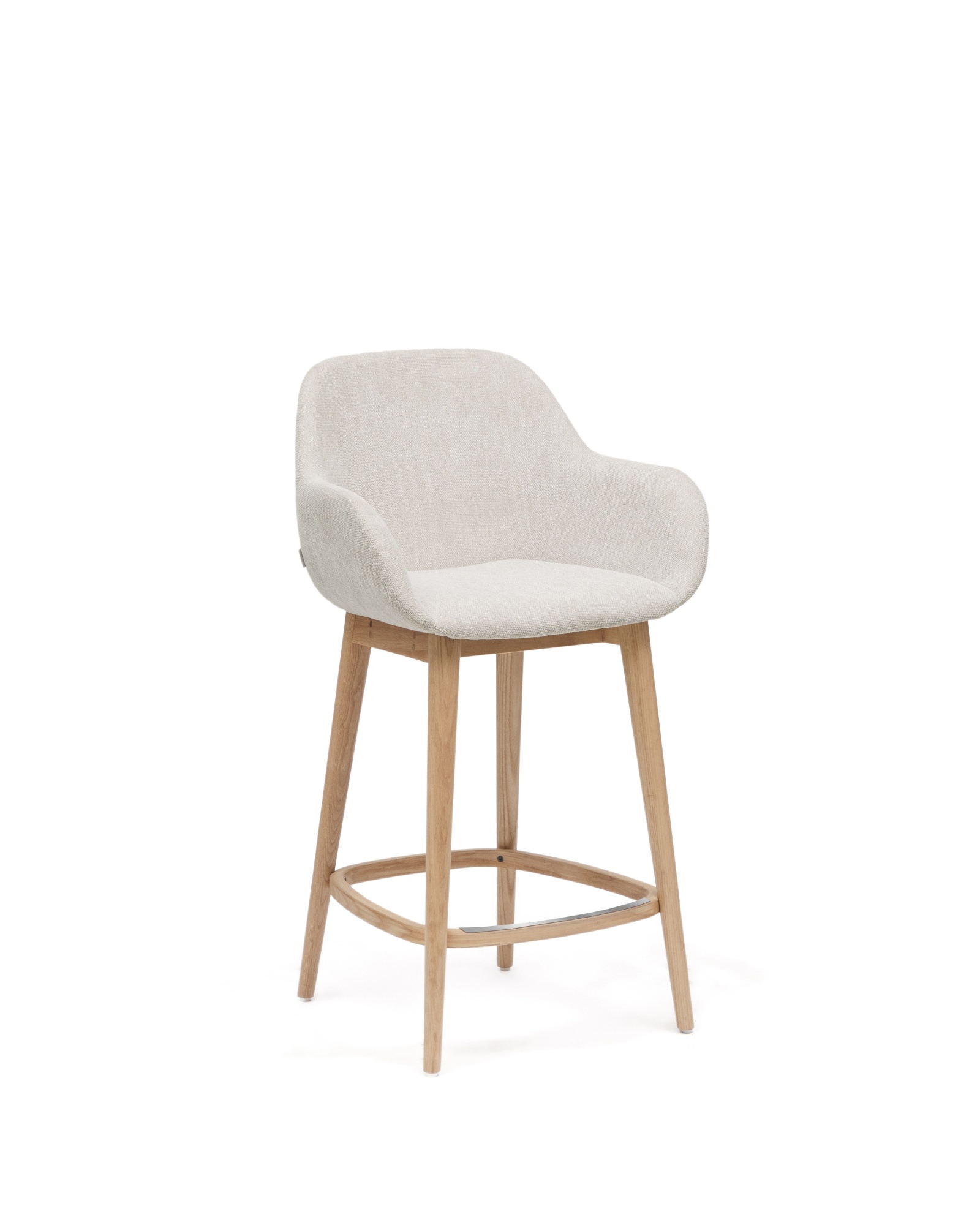 Полубарный стул Konna бежевого цвета с ножками из массива ясеня в светлой отделке, 65 см La Forma (ex Julia Grup)