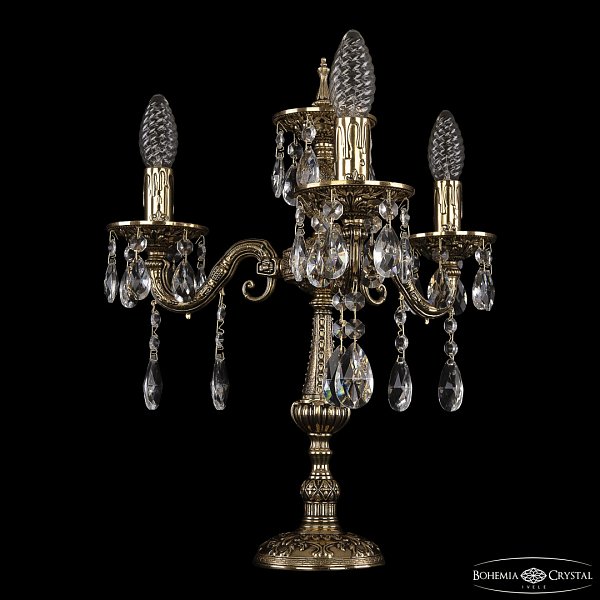 Настольная лампа бронзовая 7025L/3/125-43 A GB Bohemia Ivele Crystal