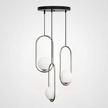 Подвесной светильник HOOP-TRIO Серебро, Эллипс S, Диск by ImperiumLoft