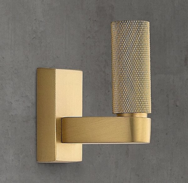 Крючок Restoration Hardware Lambeth Knurled Small Lac.Burnished Brass