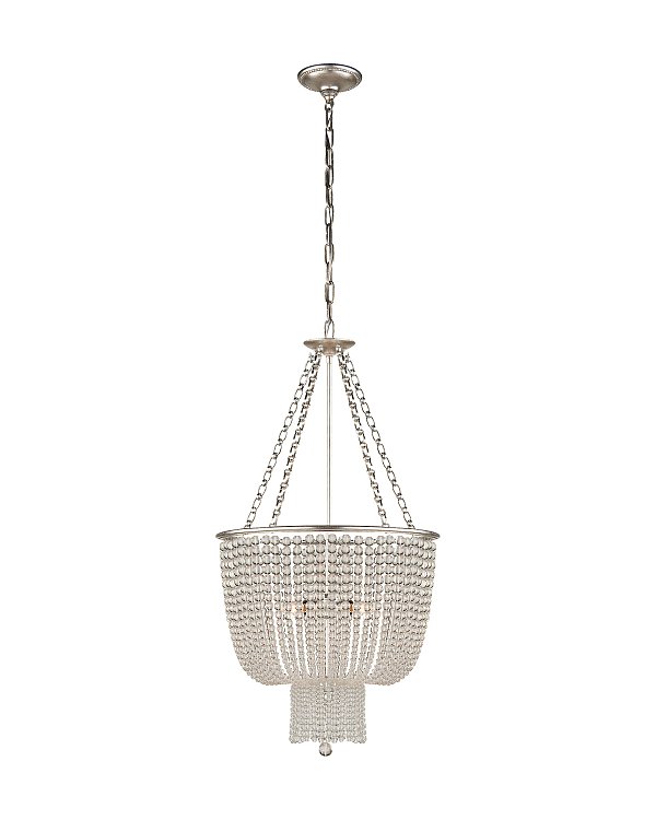 Серебряная люстра Карла со стеклянными бусами Louvre Home JJ10987-4DB