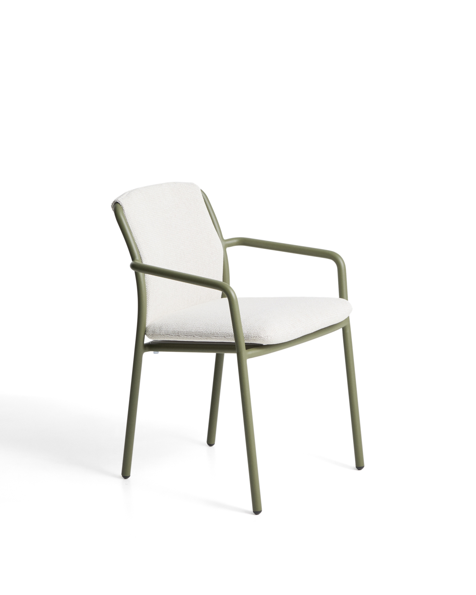 Уличный стул Linosa из зеленого алюминия с бежевой подушкой La Forma 482283