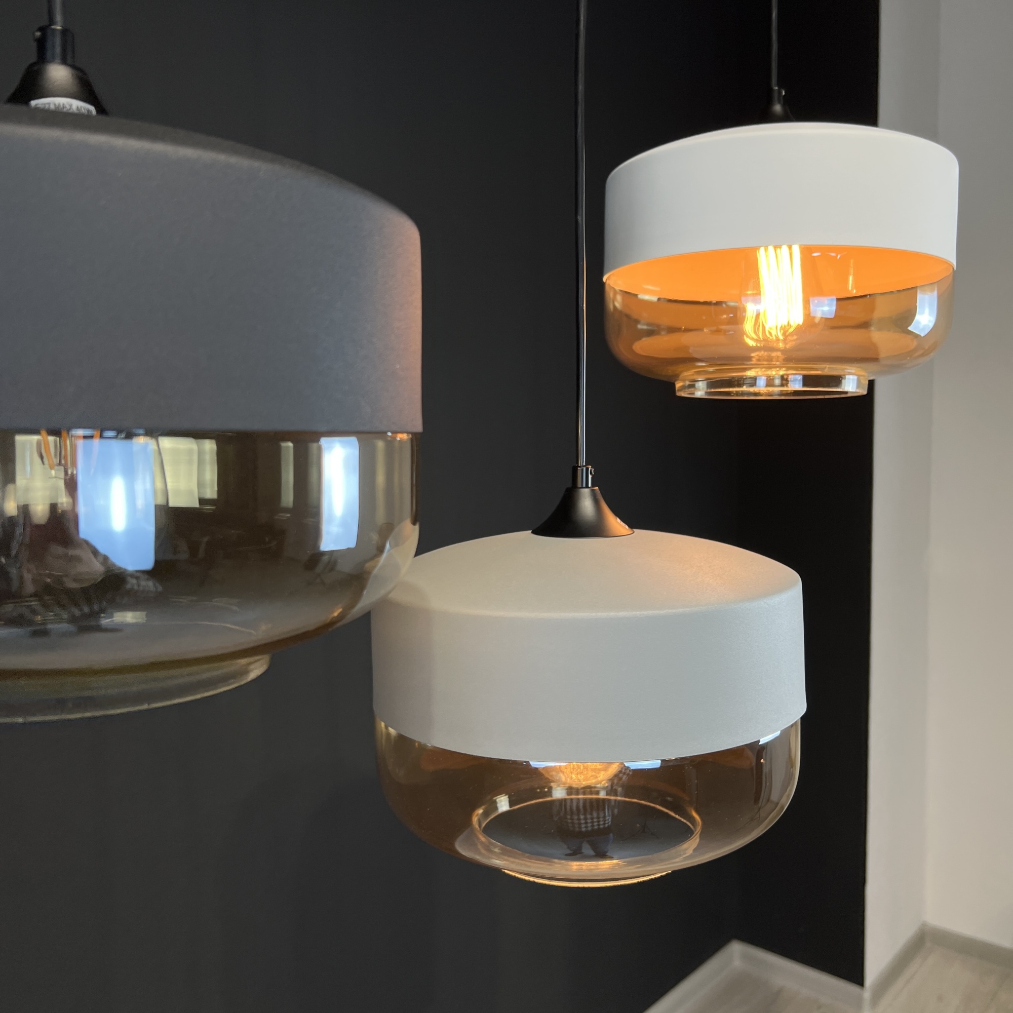 Подвесной светильник NORD D D25 Black/Amber by ImperiumLoft