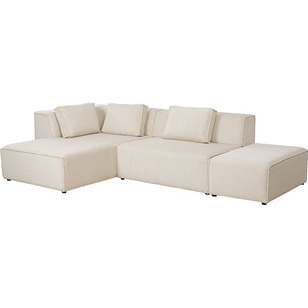 Диван левосторонний угловой Infinity Ottomane Cord Creme Left KARE 87401