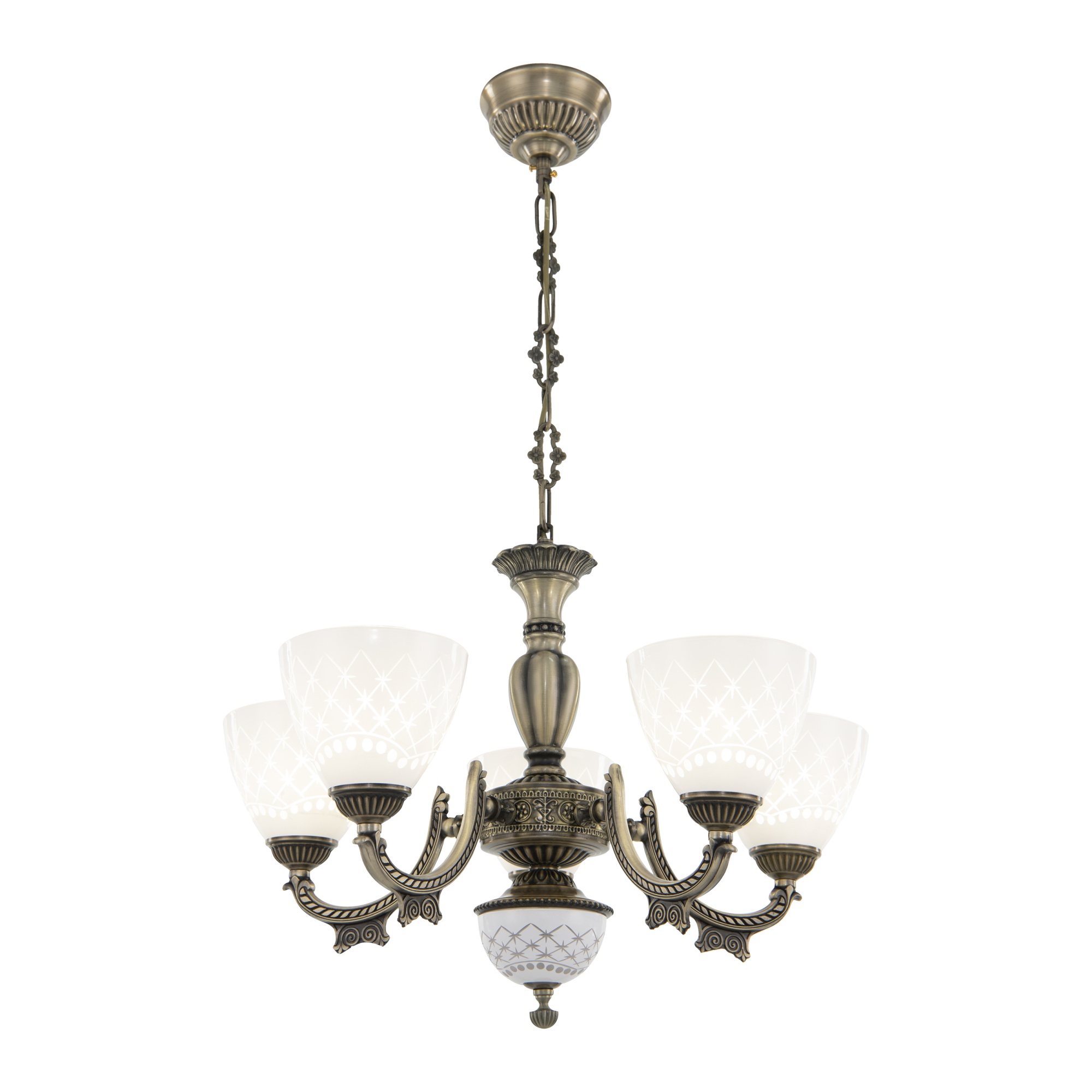 Люстра с плафонами 343837/5 AB Arte Milano