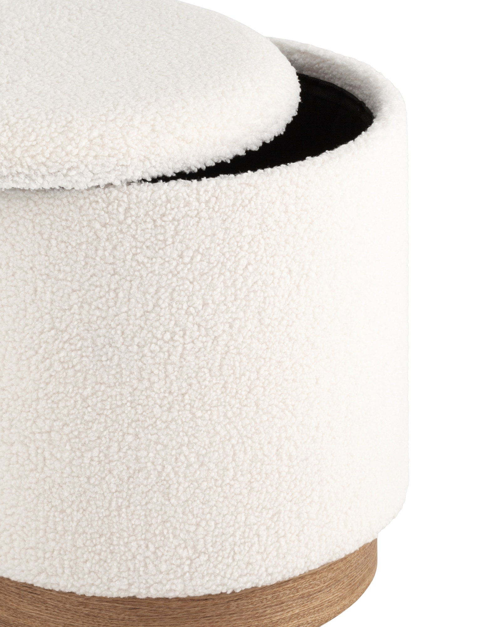 Пуф с ящиком Холли S тедди белый Stool Group