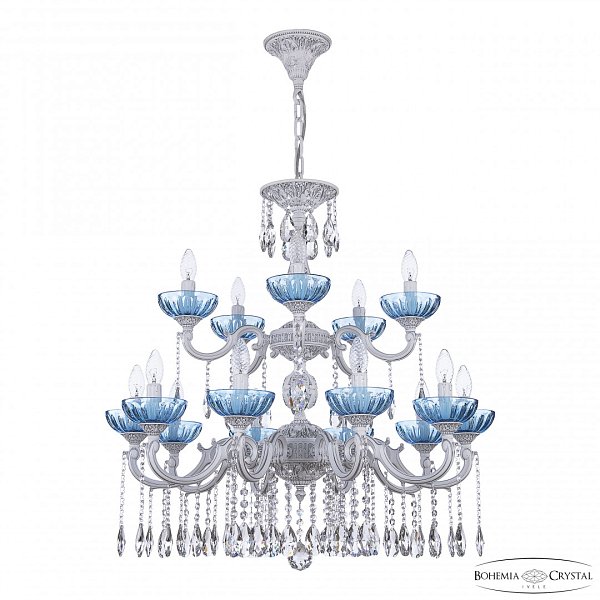 Люстра хрустальная AL78101/10+5/250/2D A WMN P Aquamarine/M-1H Bohemia Ivele Crystal