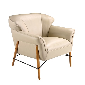 Кресло 5129/KFA031-T541011 из песочной кожи Angel Cerda
