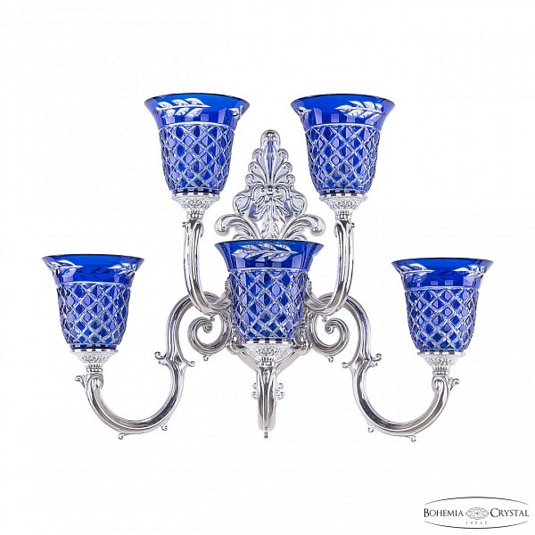Бра бронзовые с хрусталём 7203B15/3+2/210 NW P2 U Clear-Blue/H-1J