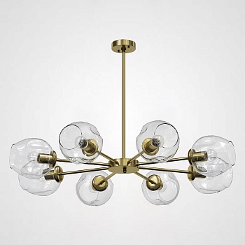 Люстра на штанге MARINE B 8 Gold/Transparent by ImperiumLoft