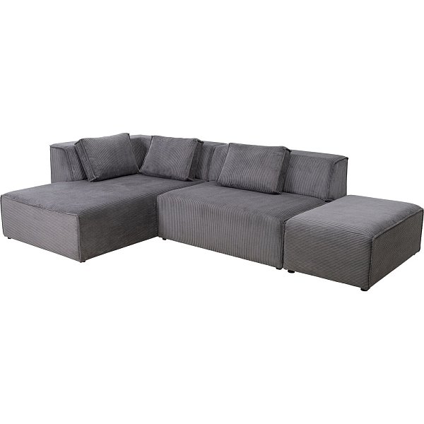 Диван левосторонний угловой Infinity Ottomane Cord Grey Left KARE 87400