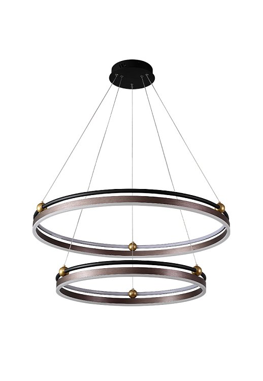 Люстра Crystal Lux FERNANDO SP123W LED D600+800 COFFEE/BLACK