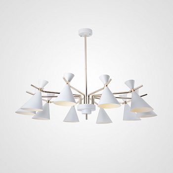 Люстра на штанге FRANKA D120 10 lamps White by ImperiumLoft