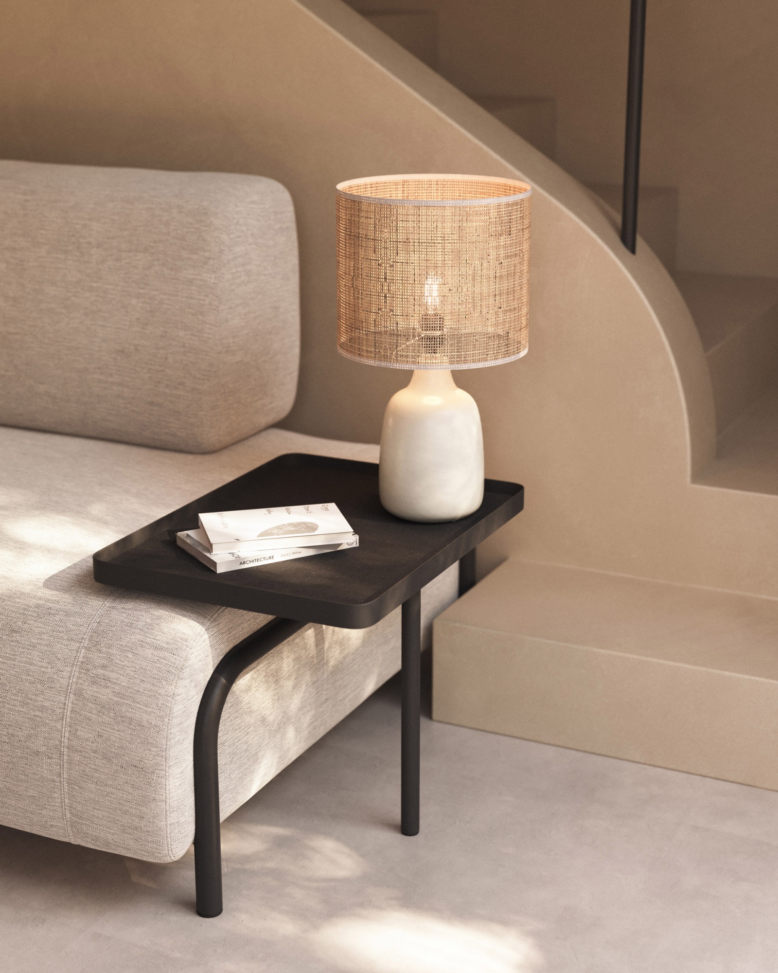 Диван 3 местный Compo с подносом бежевый La Forma (ex Julia Grup)