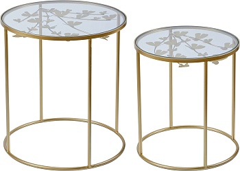 Столики интерьерные со стеклянной столешницей, набор Glasar 57-292